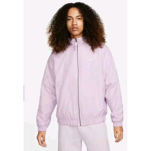 Nike Solo Swoosh Filled Satin Bomber Jacket Lavander Unisex Size M NWT $195